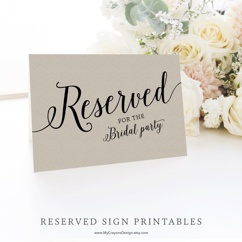Printable Reserved Sign Wedding / Reserved Table Sign Etsy UK