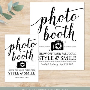 Printable Photo Booth Sign Wedding Photobooth Template / - Etsy