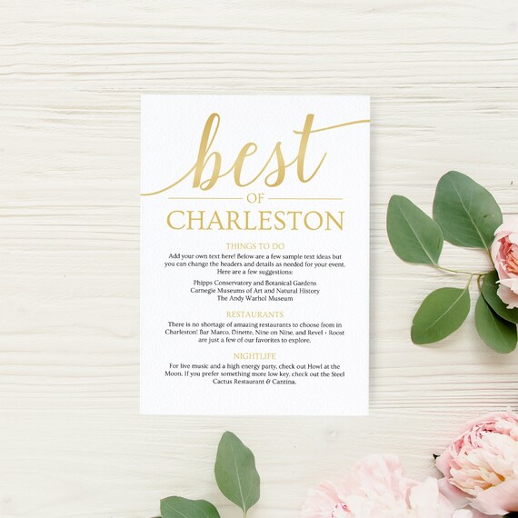 Destination Wedding Welcome Bag Note Gold Wedding Itinerary Etsy