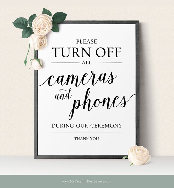No Photos Wedding Sign / Unplugged Ceremony Sign / No Etsy