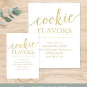 Dessert Table Sign / Cookie Bar Sign Template / Gold Wedding Decor / Printable Wedding Signs Gold image 3