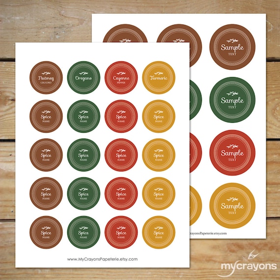 Custom Fillable Round Spice Labels for Jar Lids, Chalkboard or