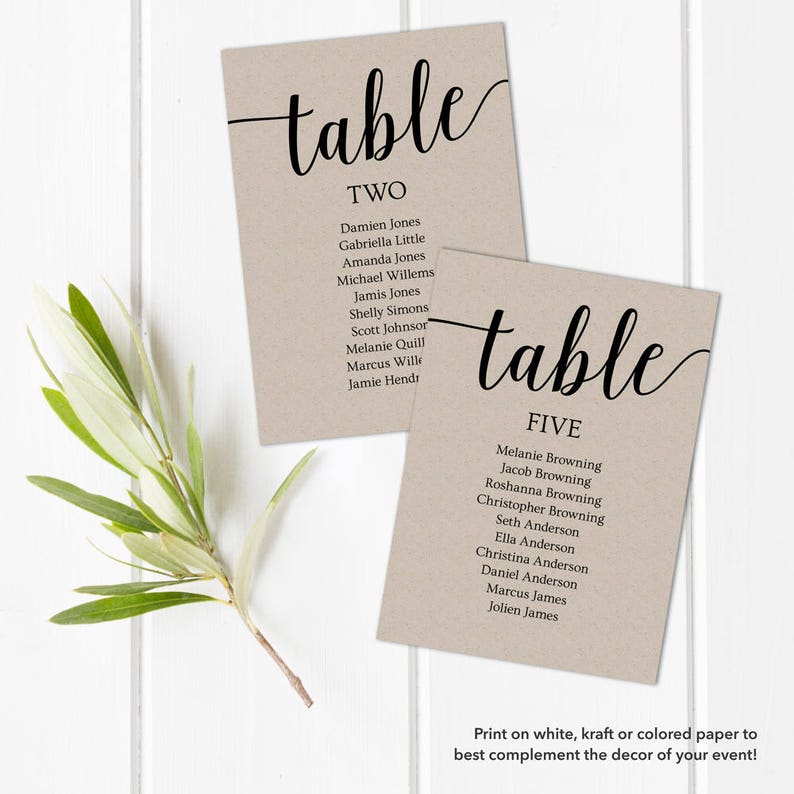 Seating Chart Wedding Template / Wedding Seating Chart Cards / Wedding Seating Plan / Seating Chart Template for Picture Frame Collage image 4