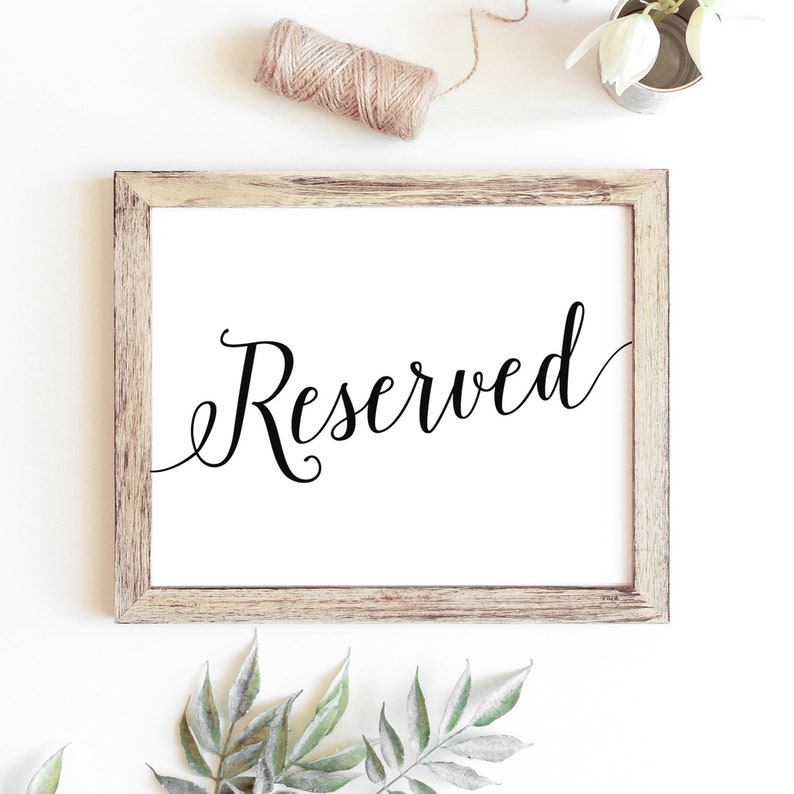 Printable Reserved Sign Wedding / Reserved Table Sign - Etsy Australia