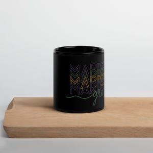 Black Glossy Mardi Gras Mug