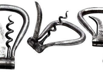 Antique English Folding Harp Corkscrew w/ Foil Cutter.