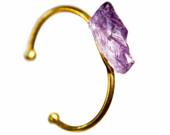 Raw Amethyst Bangle, Amethyst Bracelet