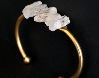 Quartz and Gold Bangle, Quartz Bracelet