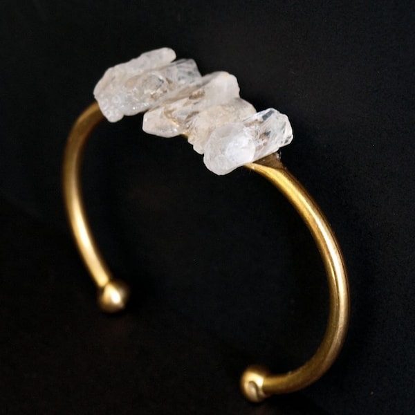 Quartz and Gold Bangle, Quartz Bracelet