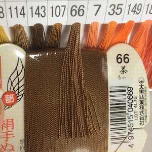 Japanischer Seidenfaden zum Handnähen / 40 Meter: Farbnummer 66, braun