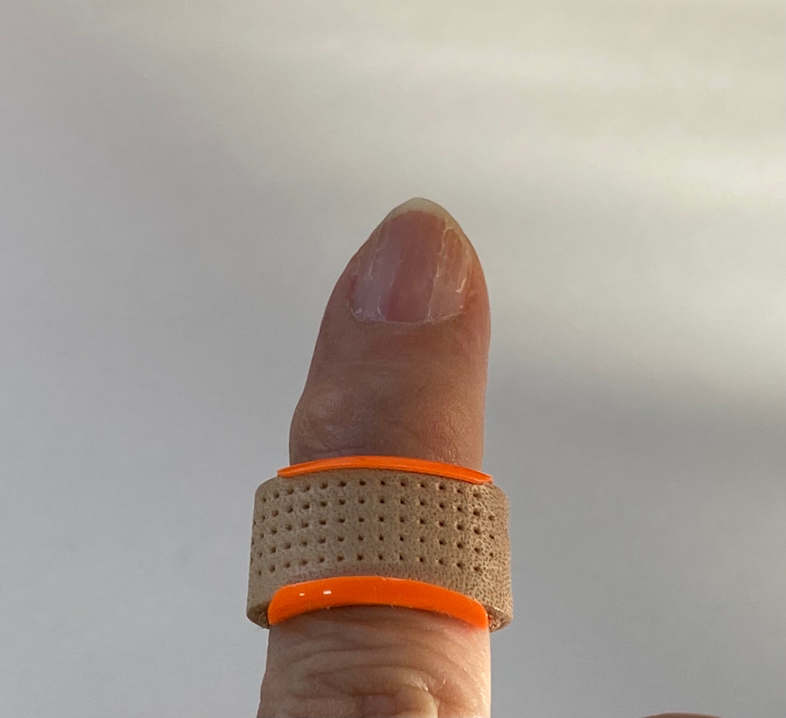 Leather Finger Protector for Handsewing / Yubinuki Orange Etsy