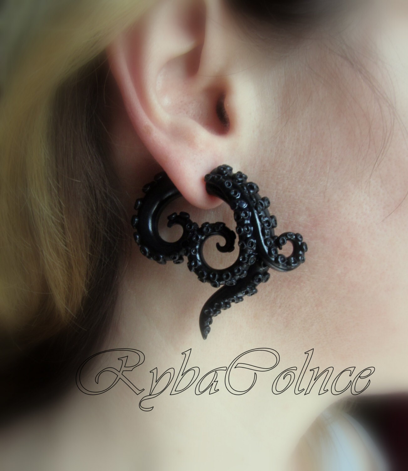 Fake gauge tentacle earrings Clearance
