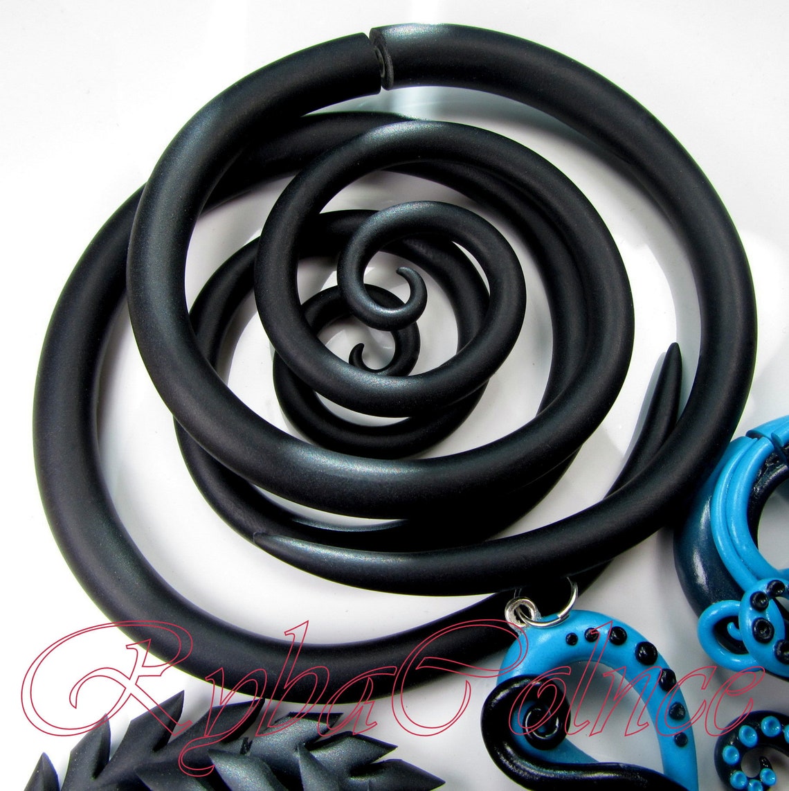 Fake ear gauges Faux gauges /Gauge earrings /spiral gauge/ Etsy