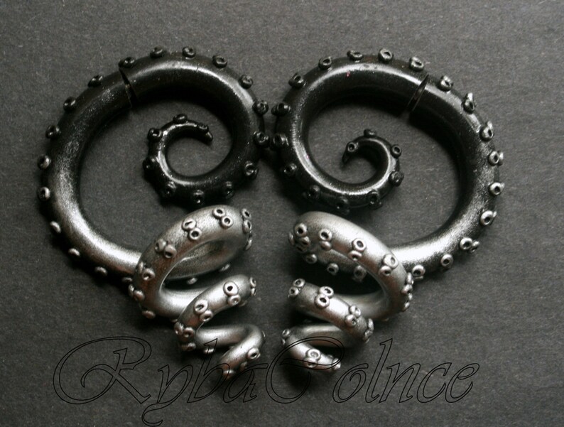 Fake gauge tentacle earrings Clearance