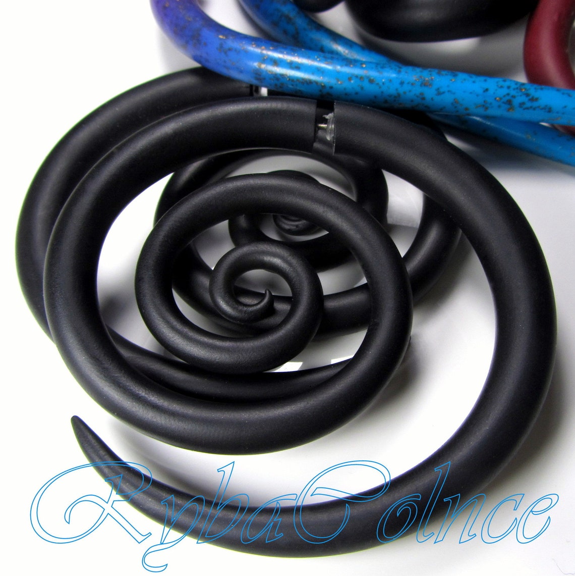 Fake ear gauges Faux gauges /Gauge earrings /spiral gauge/ Etsy