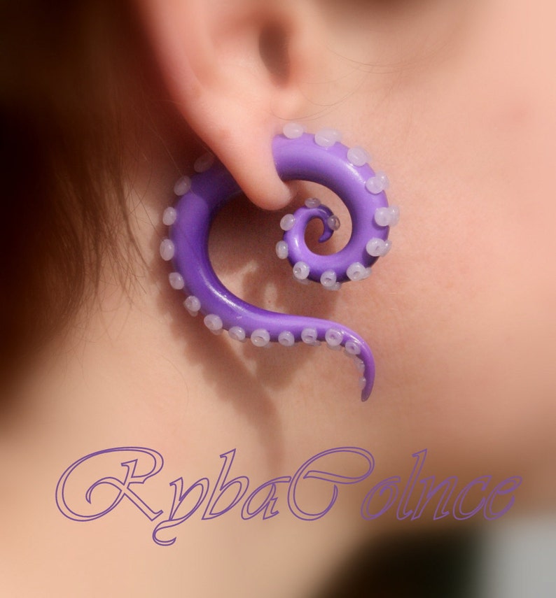 Fake ear gauges The Octopus Tentacles / Faux gauge/Gauge Etsy