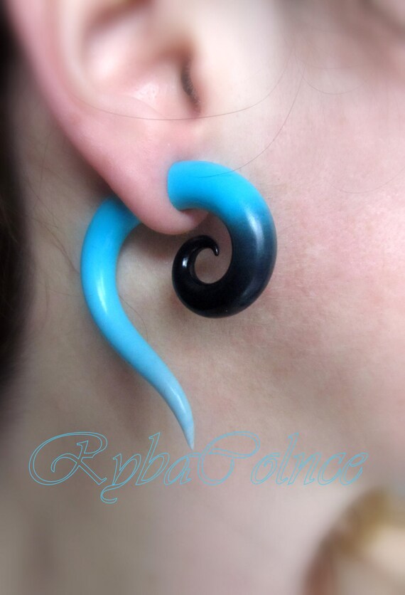 Fake ear gauge / Faux gauge/Gauge earrings / fake piercing Etsy
