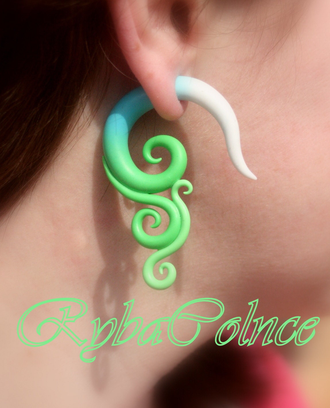 Fake ear gauge Faux gauge/Gauge earrings/spiral gauge/ fake Etsy