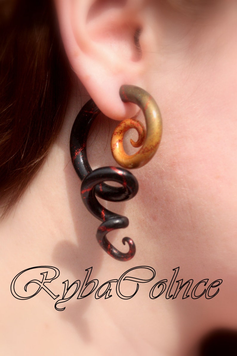 Fake ear gauge Faux gauge/Gauge earrings/spiral gauge/ fake Etsy