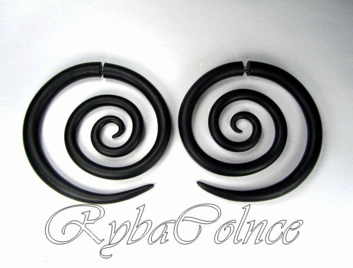 Fake ear gauges Faux gauges /Gauge earrings /spiral gauge/ Etsy