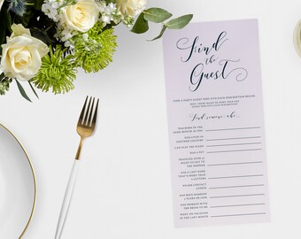 Printable Bridal or Baby Shower Game, Find The Guest Icebreaker