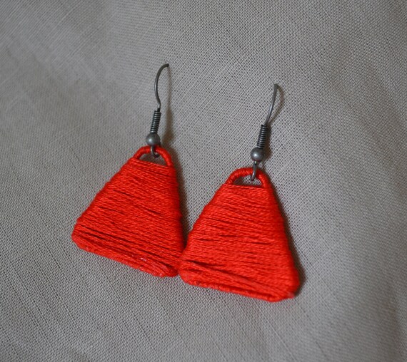 Items similar to Embroidery Floss Earrings on Etsy