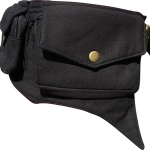 Schwarze Baumwoll-Gürteltasche, Gürteltasche, Festival Gürteltasche