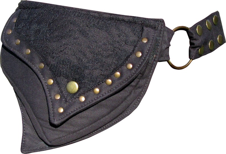 Festival Cotton Pocket Belt, Utility Belt, Money Belt, Bum Bag with lace detail. image 1