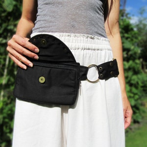 Pocket Belt, Black Utility Waist Bag suitable for Festival Heads, Traders , Dog Walkers , people without pockets