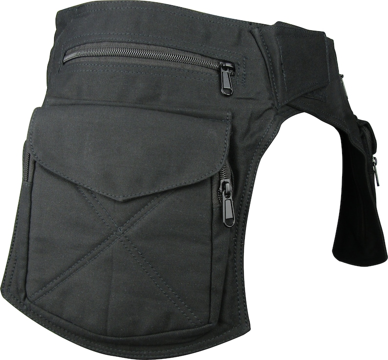 Double Pocket Utility Belt, Vegan Waist Bag, Travel Belt, Festival Trader Bum Bag image 1