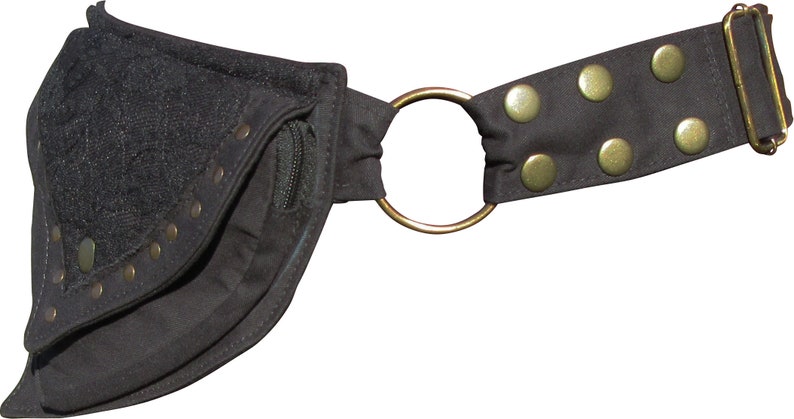 Festival Cotton Pocket Belt, Utility Belt, Money Belt, Bum Bag with lace detail. image 3