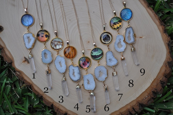 Butterfly wing deals necklace etsy