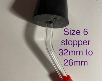 Hummingbird Feeder tube / stopper with CHECK VALVE ~ stopper size 6
