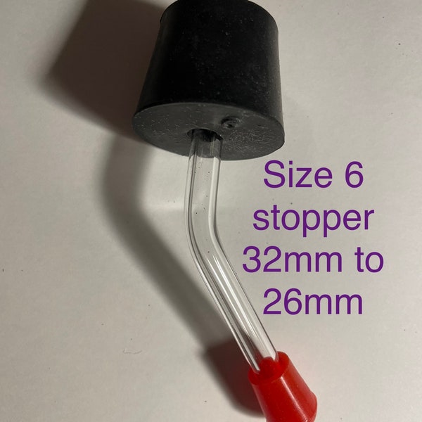 Hummingbird Feeder tube / stopper with CHECK VALVE ~ stopper size 6