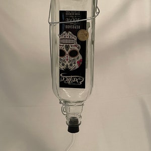 Sugar Skull Exotico Tequila Liquor 750ml bottle hummingbird feeder  ~ with check valve