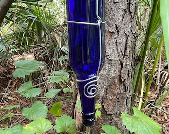 12 oz. Hummingbird feeder Cobalt Blue - feeder tip with check valve