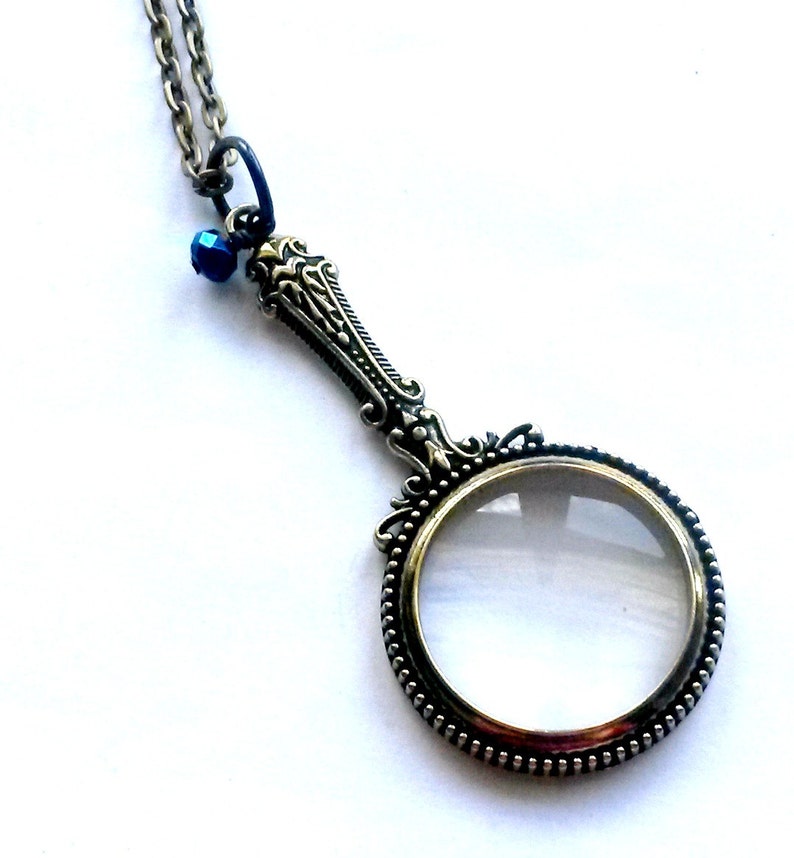 Magnifying Glass Necklace Steampunk Reading glasses necklace Etsy