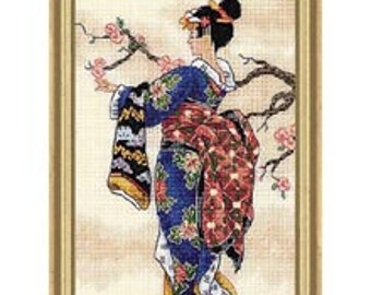 geisha girl cross stitch kit