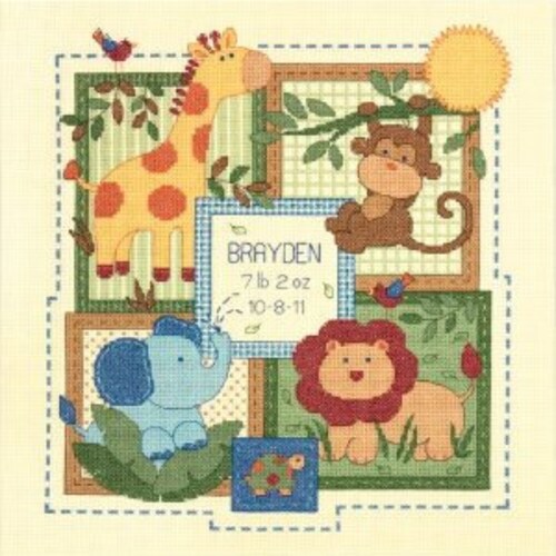 Cross Stitch Kit Toy Shelf Baby Birth Record Etsy