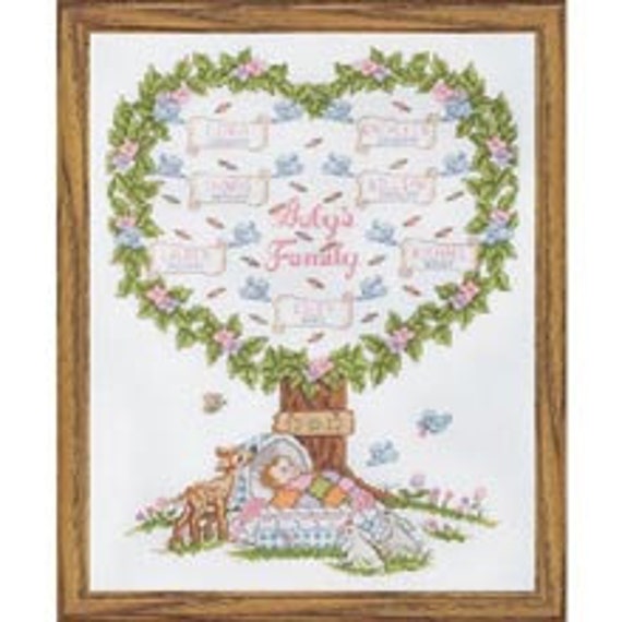 Cross Stitch Kit Drzewo Genealogiczne Dziecka