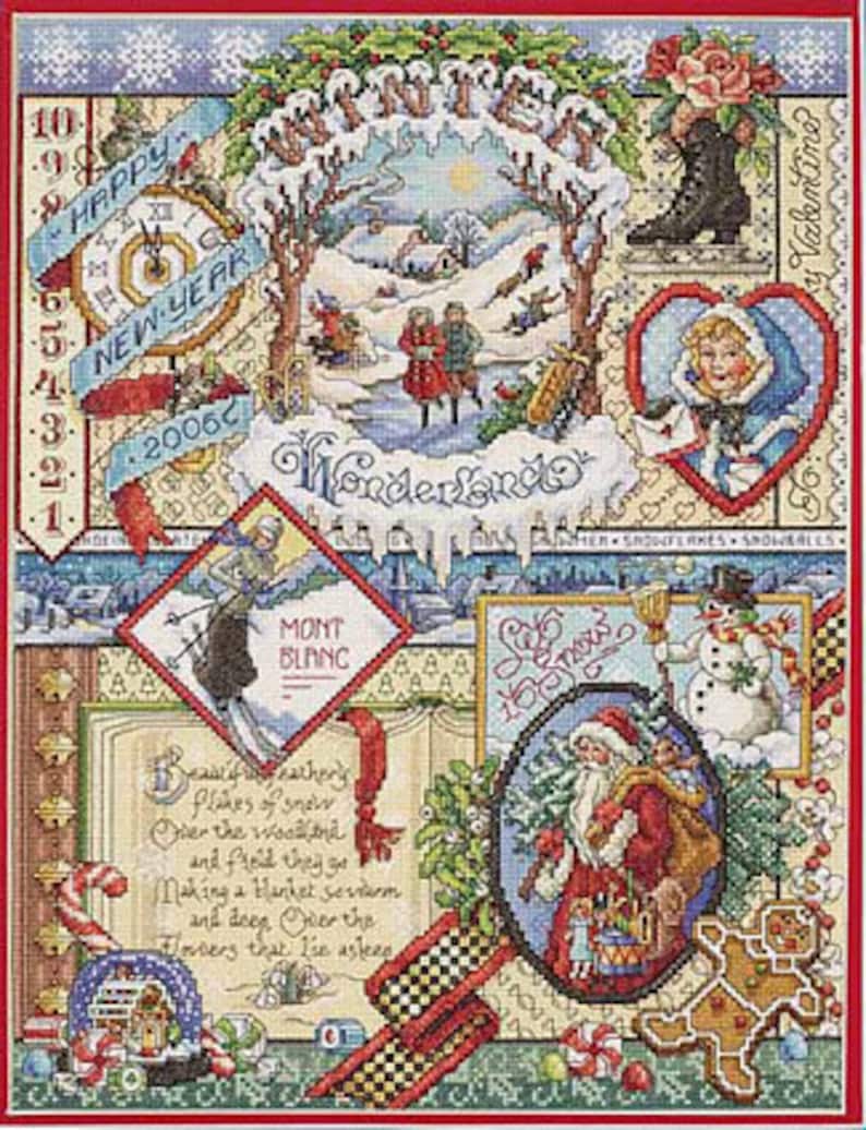 SALE Cross Stitch Kit Janlynn Winter Sampler Etsy