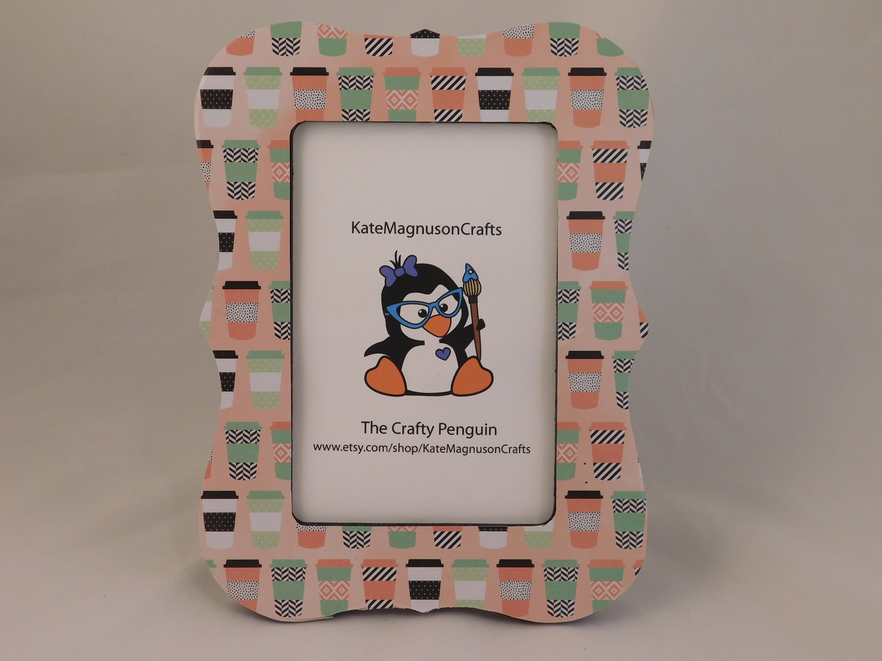 Handmade Coffee Bean Lover Picture Frame 4X6 inch Barista