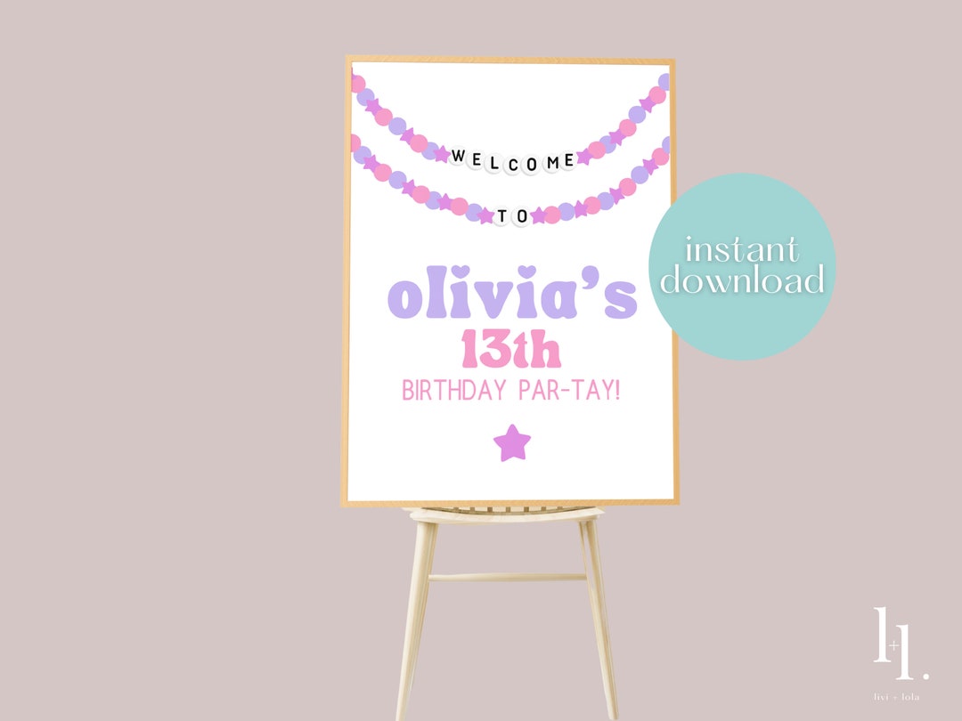 Printable Birthday Party Sign, T Swift Birthday Sign, Birthday Era