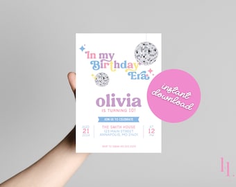 Printable T Swift Birthday Party Invitation, Eras Birthday Party, Friendship Bracelet Invitation, Editable Taylor Invitation