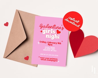 Printable Galentine's Day Invitation, Galentine's Party, Girls Night Valentine's Party