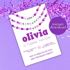 Swiftie Birthday Era Invitation | Editable Canva Template | Eras-Inspired Party Invite | Instant Download