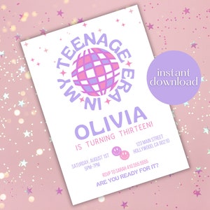 Swiftie Birthday Era Invitation | Editable Canva Template | Teenage Era Party Invite | Instant Download
