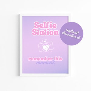 Printable Editable Selfie Station Sign, Instant Download T Swift Birthday Party Sign, 8x10 Selfie Station, Eras Birthday Party