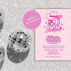Printable Fashion Doll Birthday Party Invitation, Girls Birthday Invite, Doll Birthday Invitation