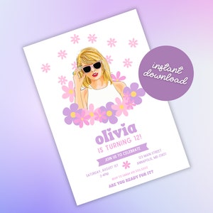 Swiftie Birthday Era Invitation | Editable Canva Template | Eras-Inspired Party Invite | Instant Download